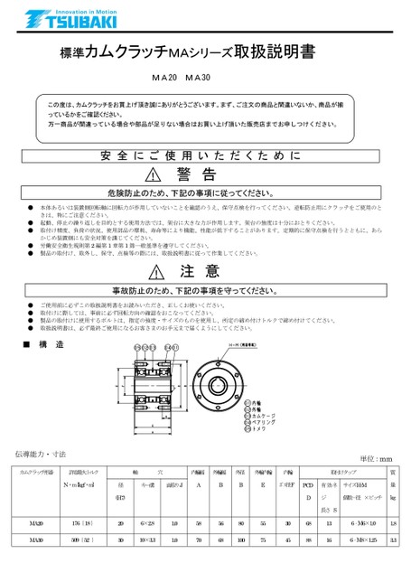 कैम क्लच एमए श्रृंखला