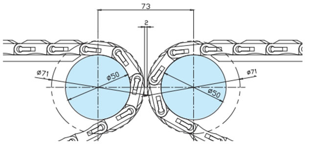 WT2525VG-K形/WT2525VG-M形突合せレイアウト