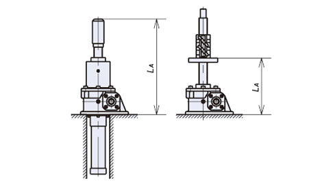 ベース固定一軸端フリー