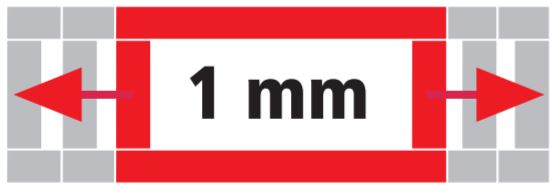 आंतरिक चौड़ाई 1 मिमी की वृद्धि में निर्दिष्ट की जा सकती है