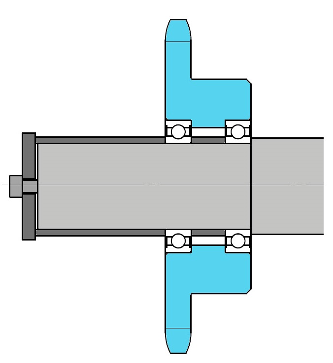 बहु-शाफ्ट ड्राइव के लिए मध्यवर्ती आइडलर